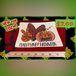 Peace love and Halloween Pencil Pouch, Makeup Bag Canvas